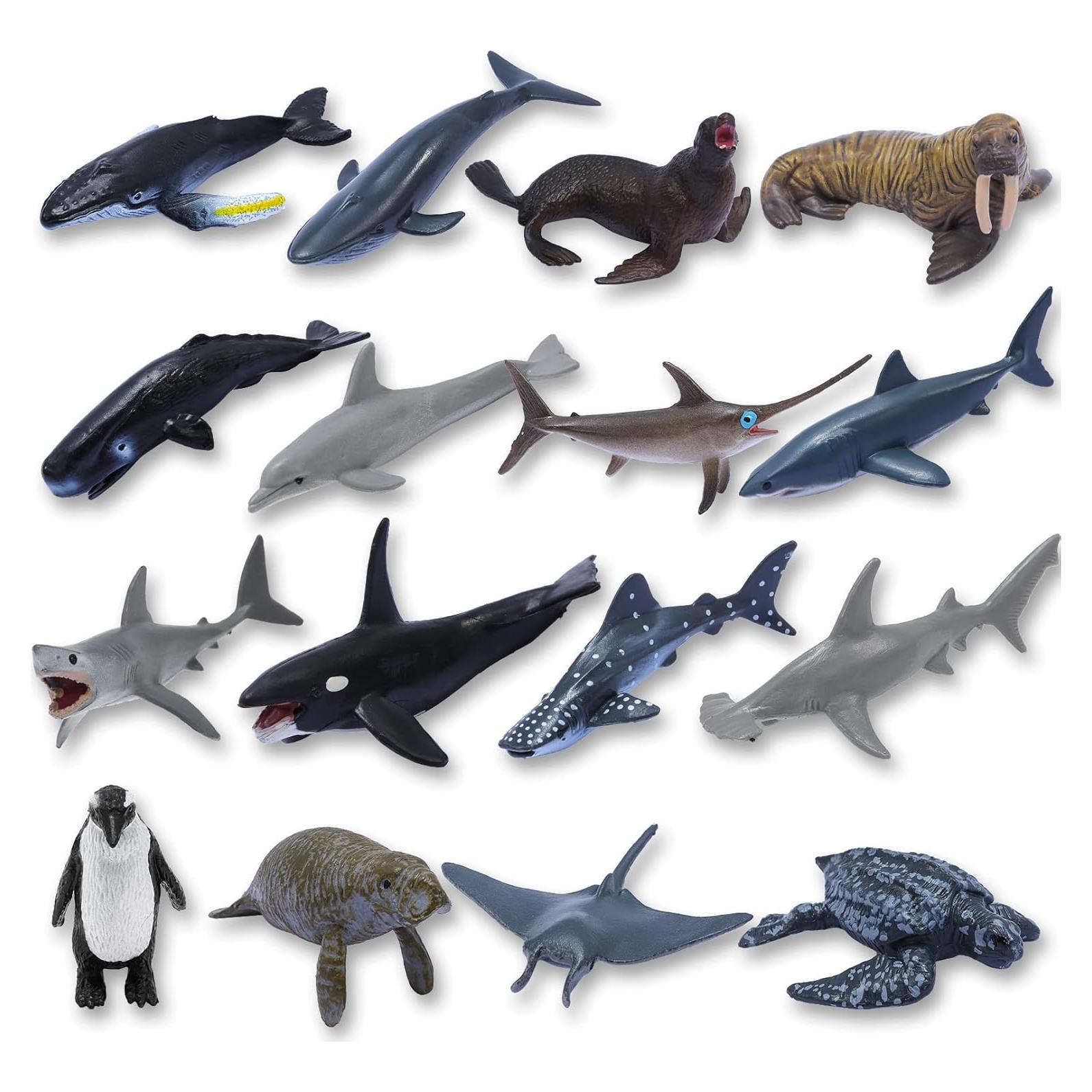 Set 16 Figuras de Animales Marinos Rxdotrde - Juguetes Educativos