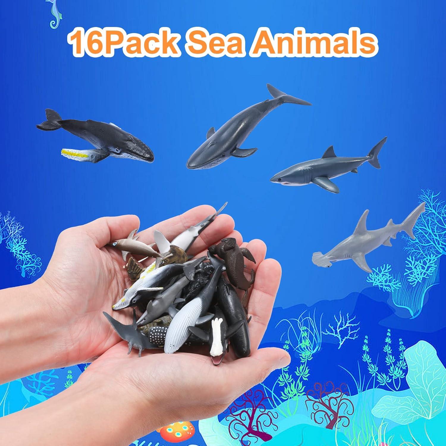 Set 16 Figuras de Animales Marinos Rxdotrde - Juguetes Educativos