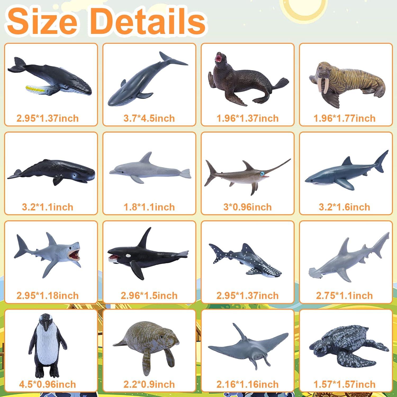 Set 16 Figuras de Animales Marinos Rxdotrde - Juguetes Educativos