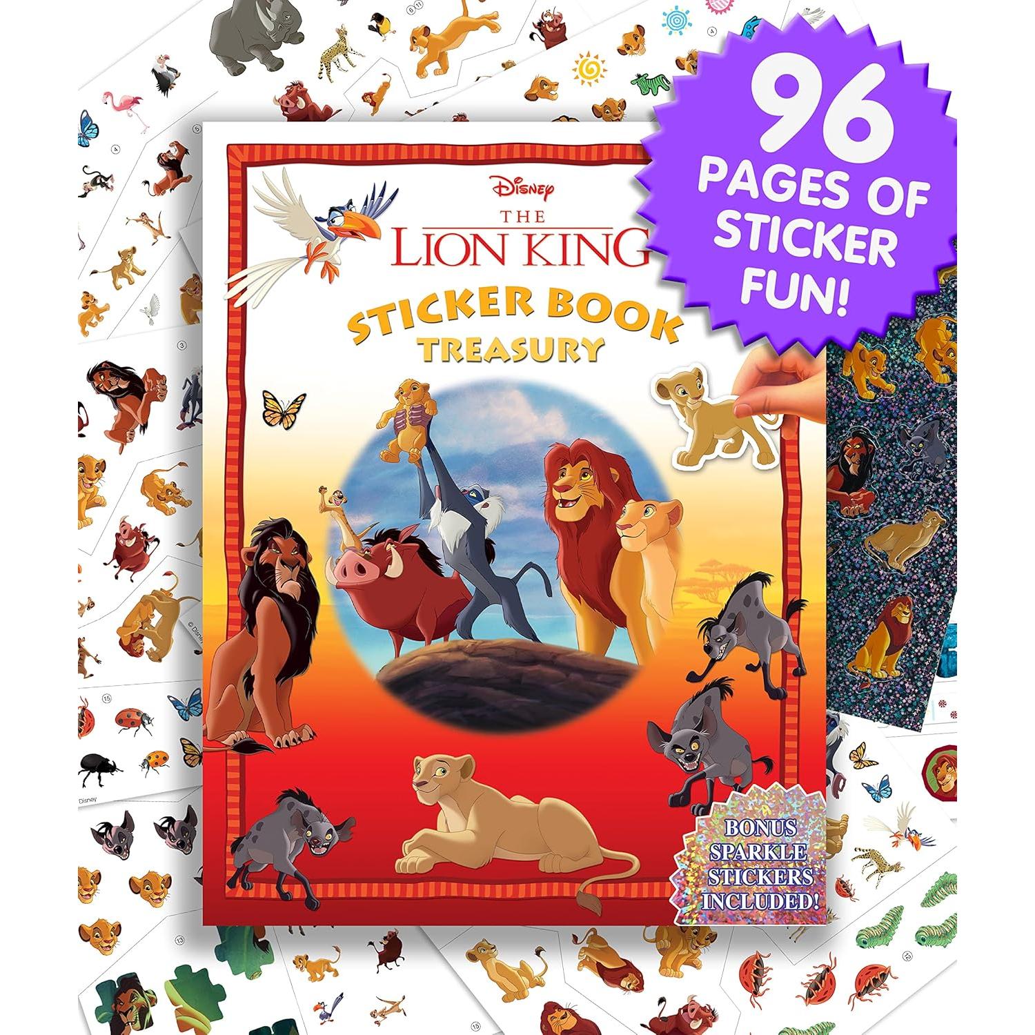 Disney Lion King Sticker Book Treasury - Activity Books for kids, 350 reusable stickers, 96 pages of fun