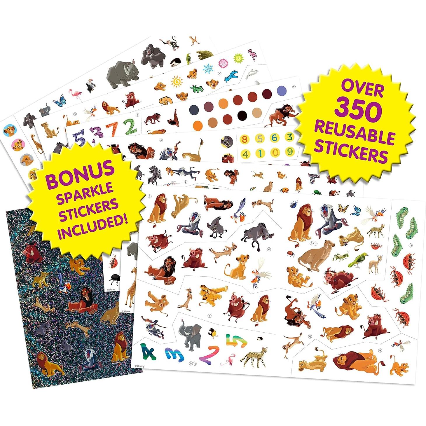 Disney Lion King Sticker Book Treasury - Activity Books for kids, 350 reusable stickers, 96 pages of fun