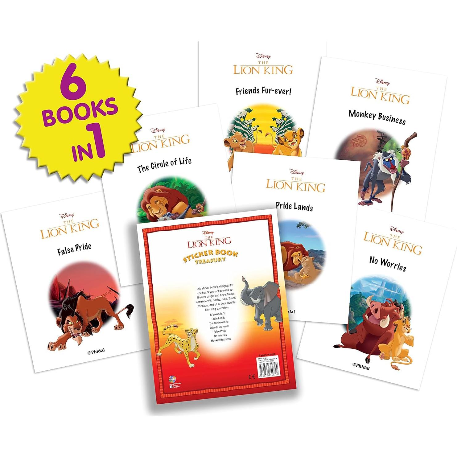 Disney Lion King Sticker Book Treasury - Activity Books for kids, 350 reusable stickers, 96 pages of fun