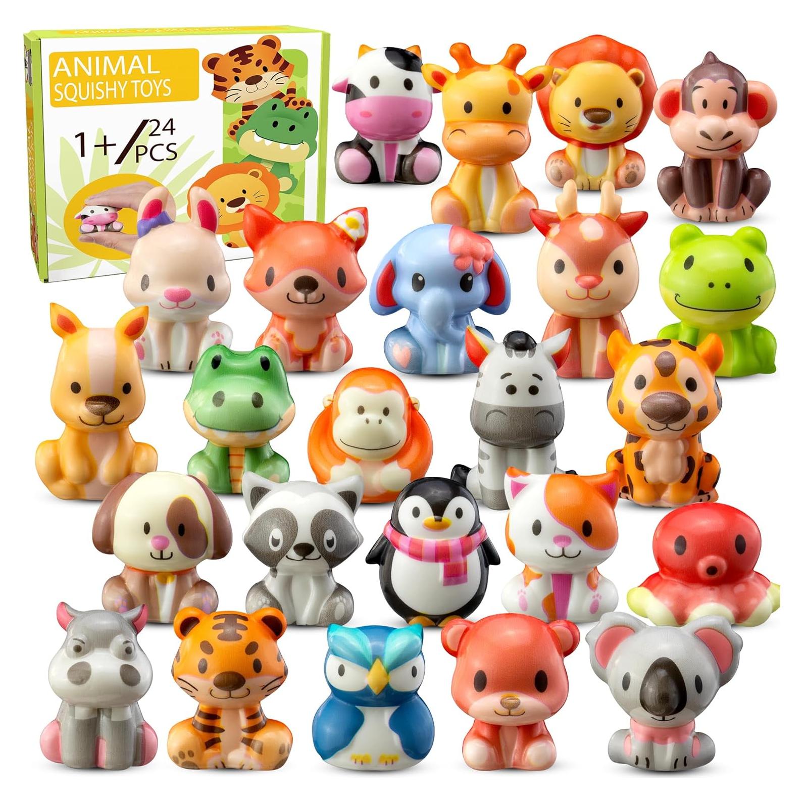 Juguetes Aplastables de Animales Safari DMIGHT 24PCS