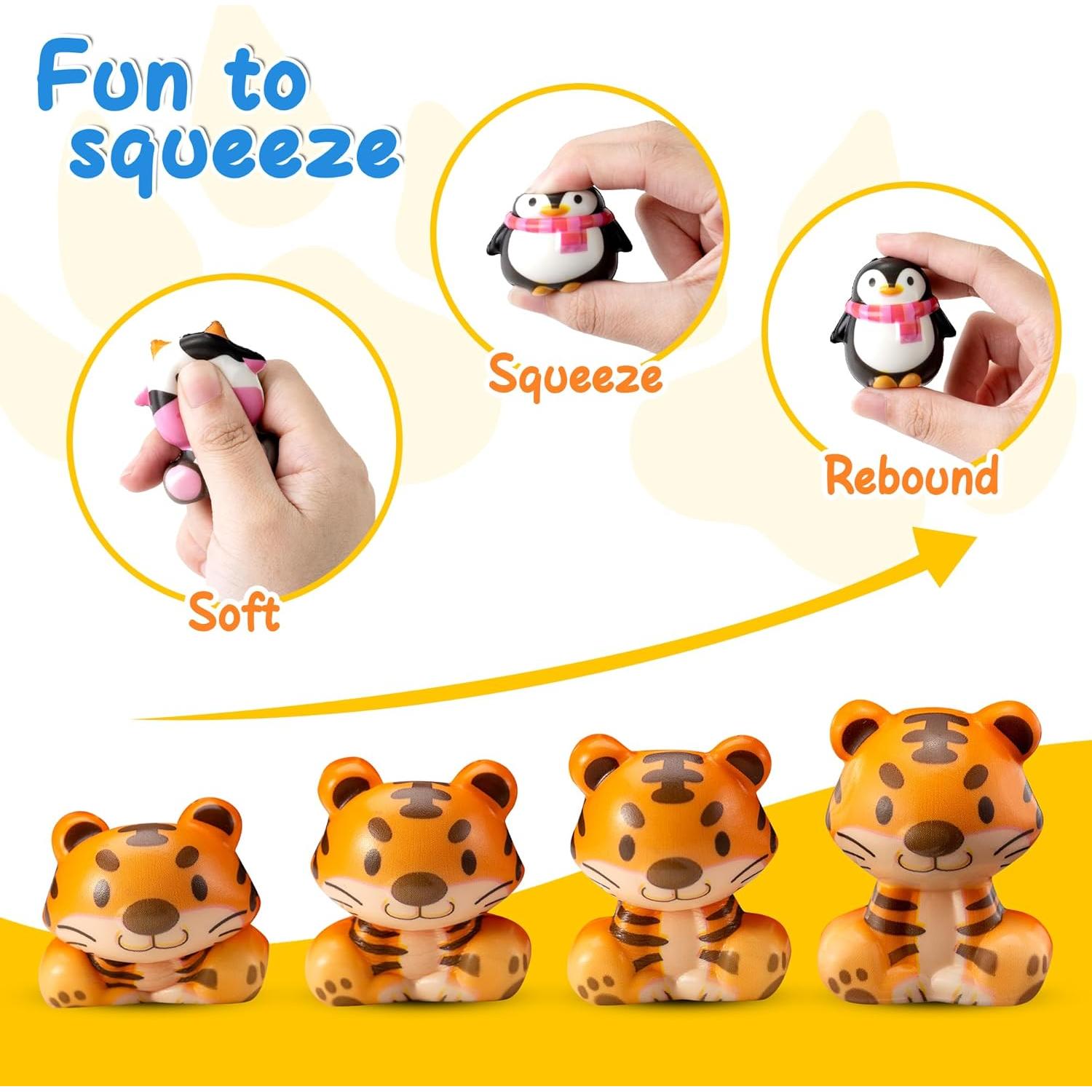 Juguetes Aplastables de Animales Safari DMIGHT 24PCS