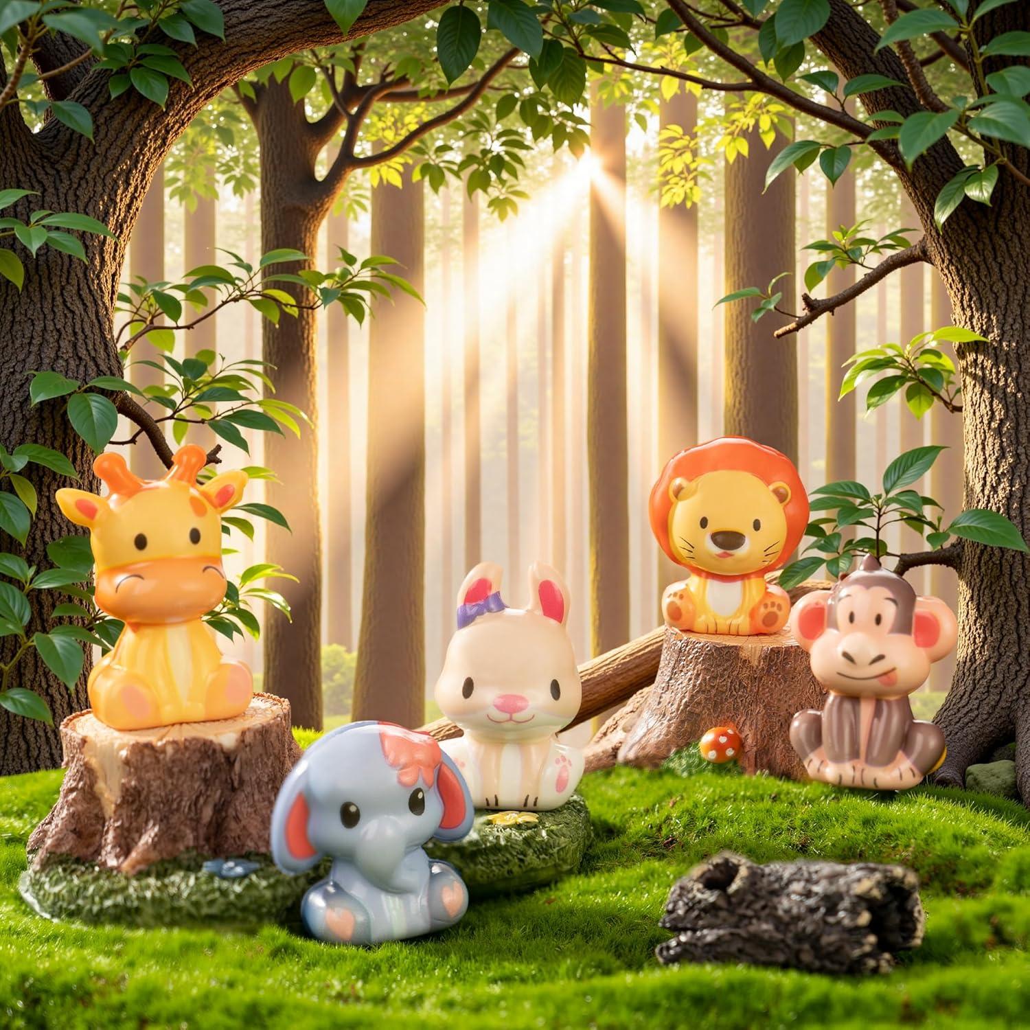 Juguetes Aplastables de Animales Safari DMIGHT 24PCS