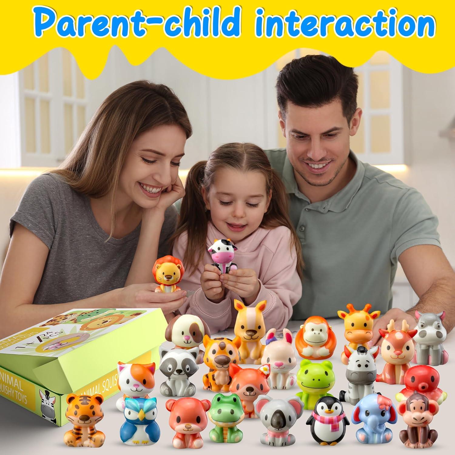 Juguetes Aplastables de Animales Safari DMIGHT 24PCS