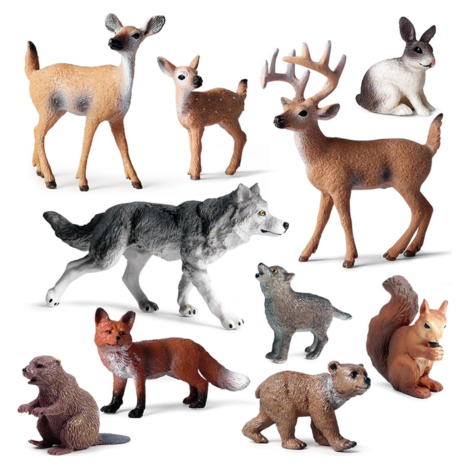 10 Figuras de Animales del Bosque SCAHOW - Juguetes Educativos