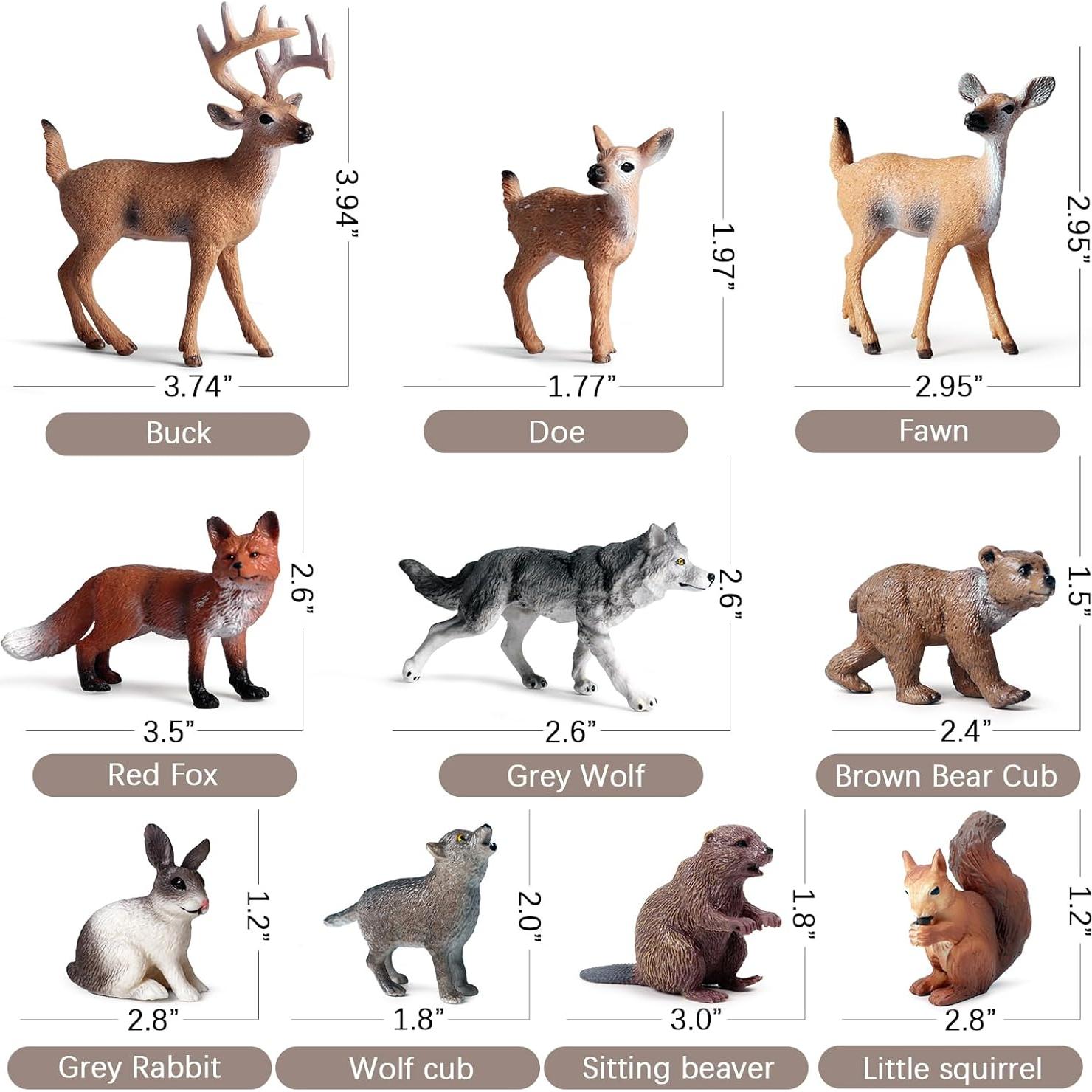 10 Figuras de Animales del Bosque SCAHOW - Juguetes Educativos