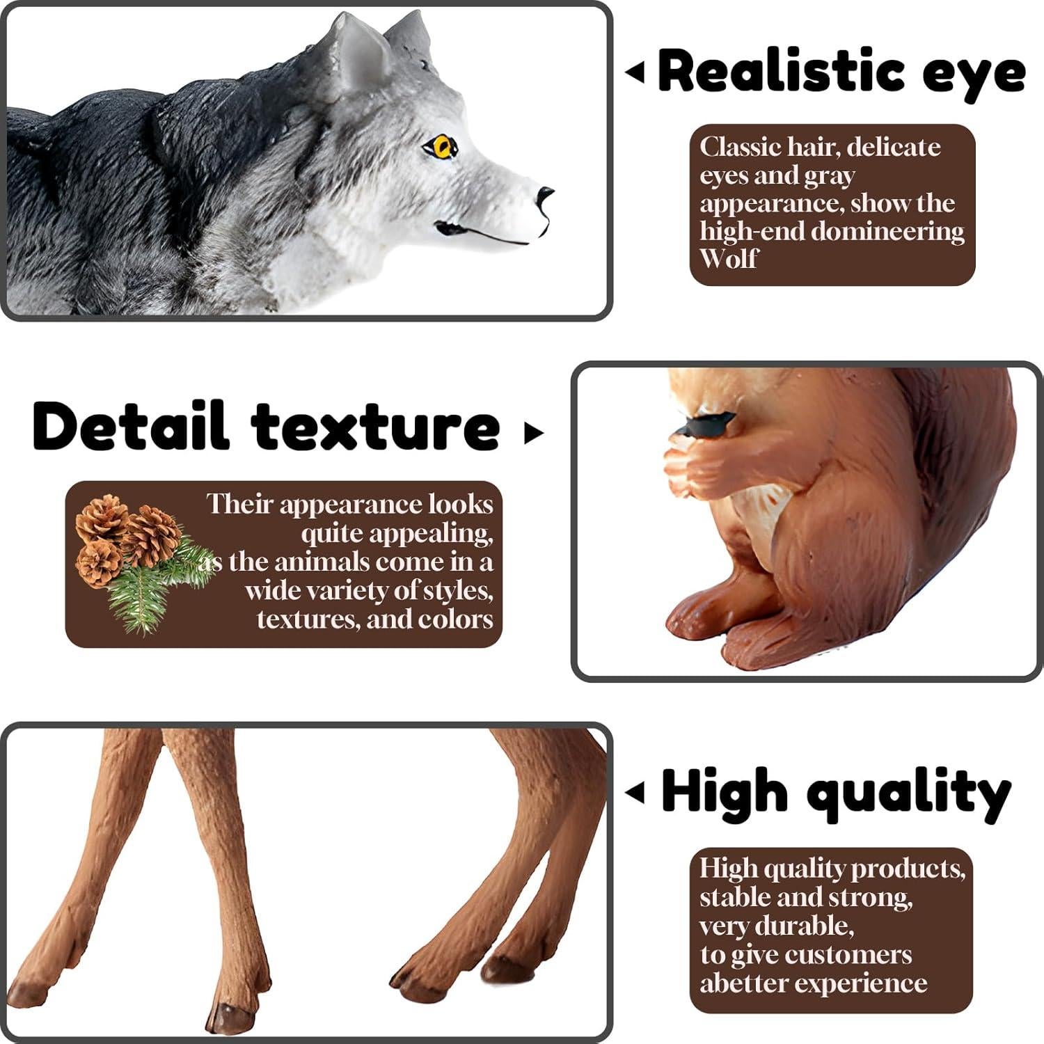 10 Figuras de Animales del Bosque SCAHOW - Juguetes Educativos