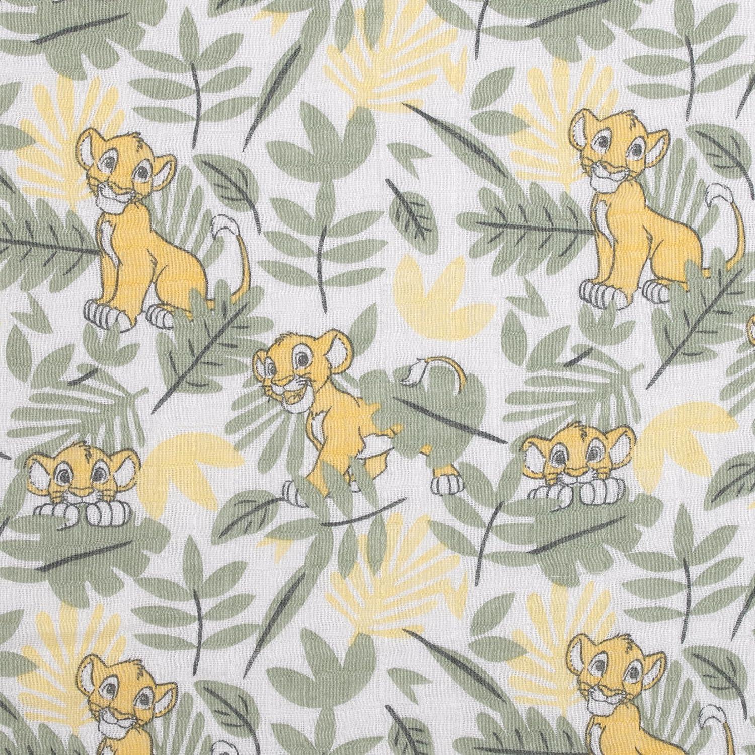 Juego de 3 Mantas de Muselina Disney Rey León 100% Algodón