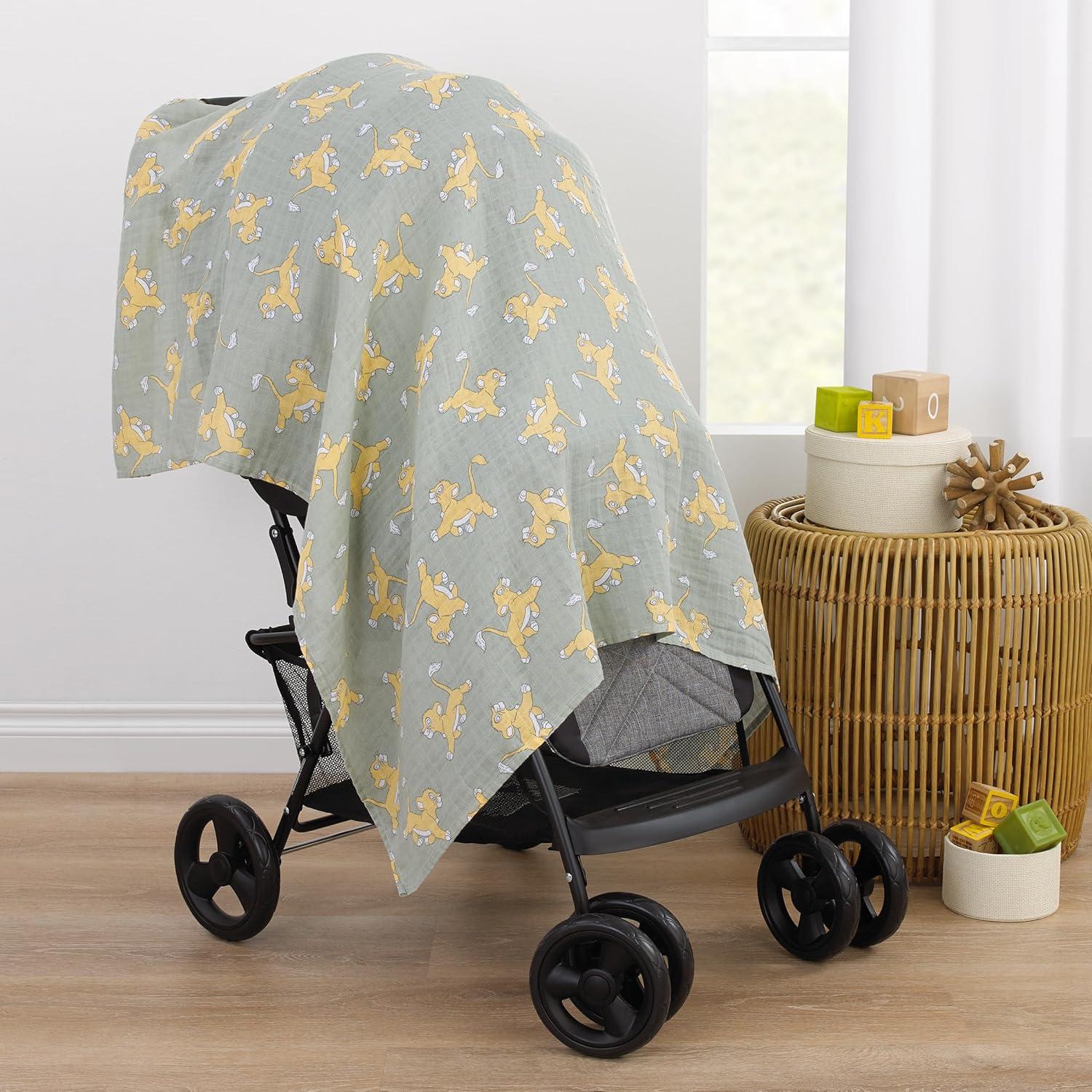 Juego de 3 Mantas de Muselina Disney Rey León 100% Algodón