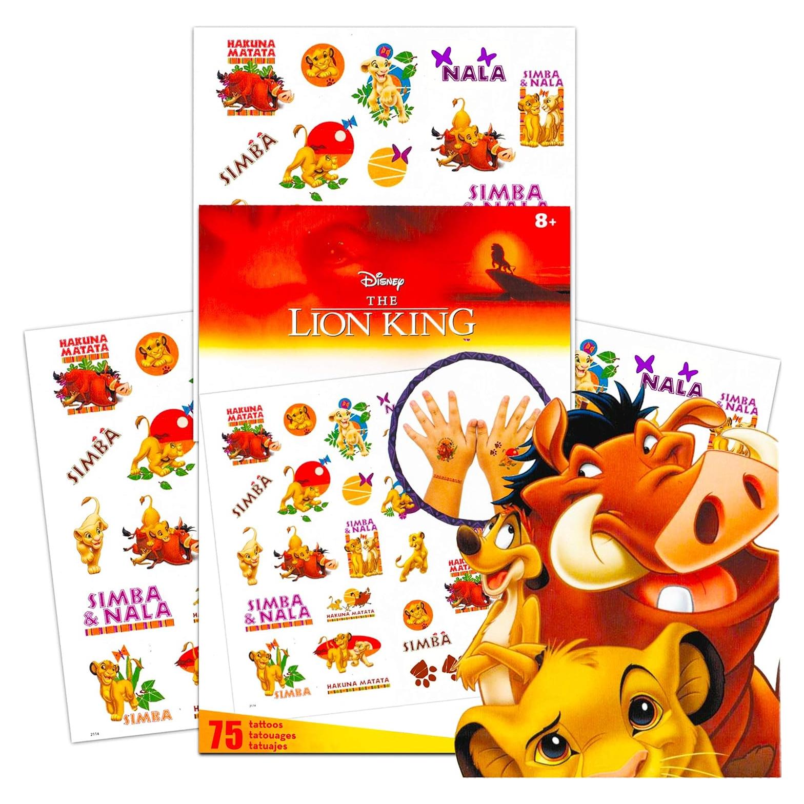 Paquete de 75 Tatuajes Temporales Disney El Rey León - Suministros Fiesta