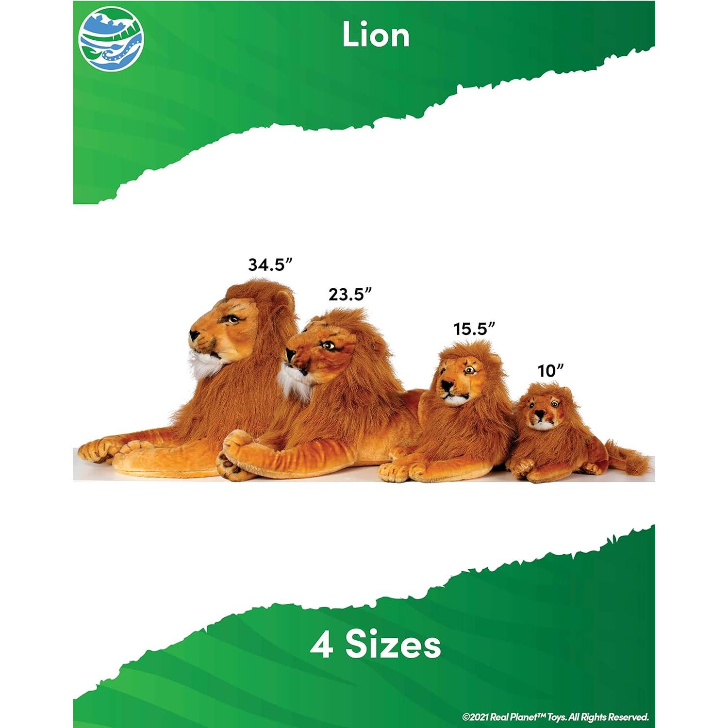 Juguete de Peluche León Realista 39.37 cm - Real Planet