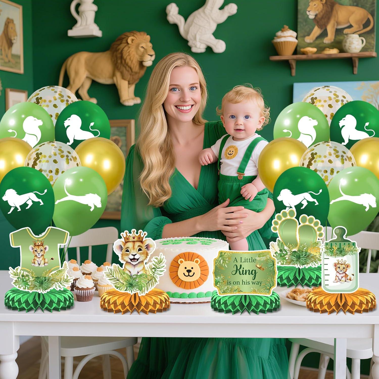 Decoraciones de Fiesta de Bebé León LUUFILx - Banner y Centros de Mesa