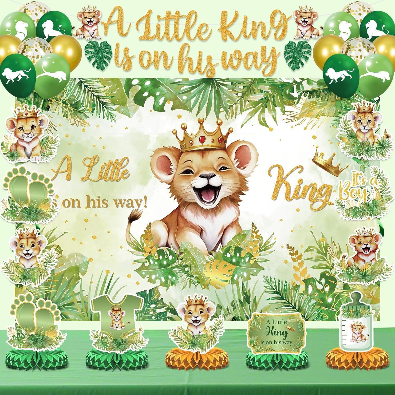 Decoraciones de Fiesta de Bebé León LUUFILx - Banner y Centros de Mesa