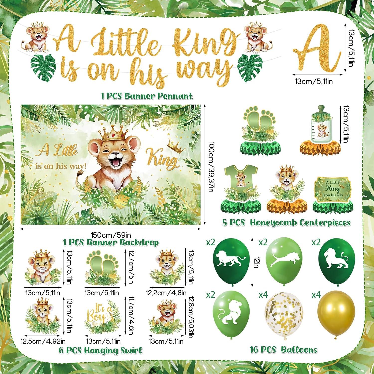 Decoraciones de Fiesta de Bebé León LUUFILx - Banner y Centros de Mesa