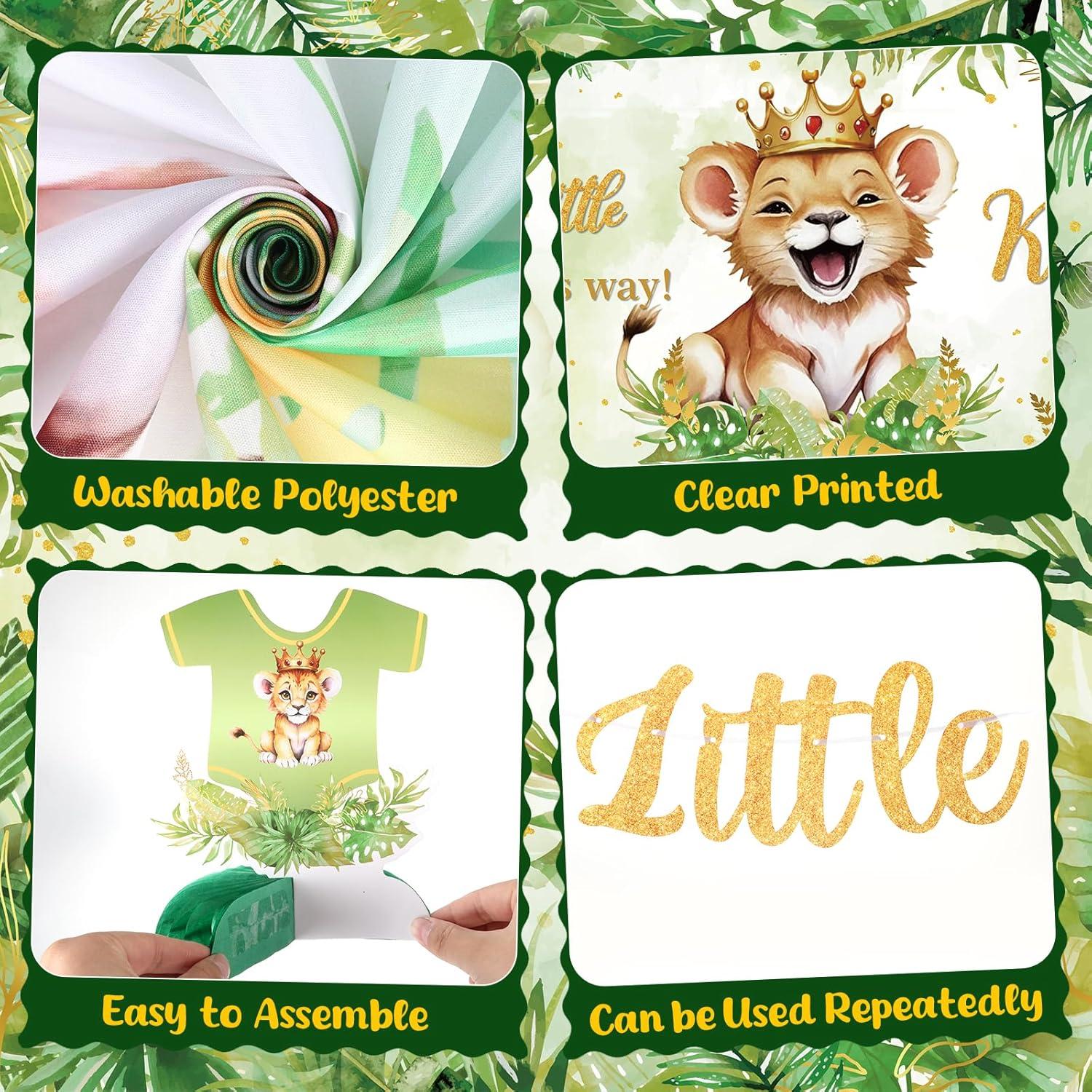 Decoraciones de Fiesta de Bebé León LUUFILx - Banner y Centros de Mesa