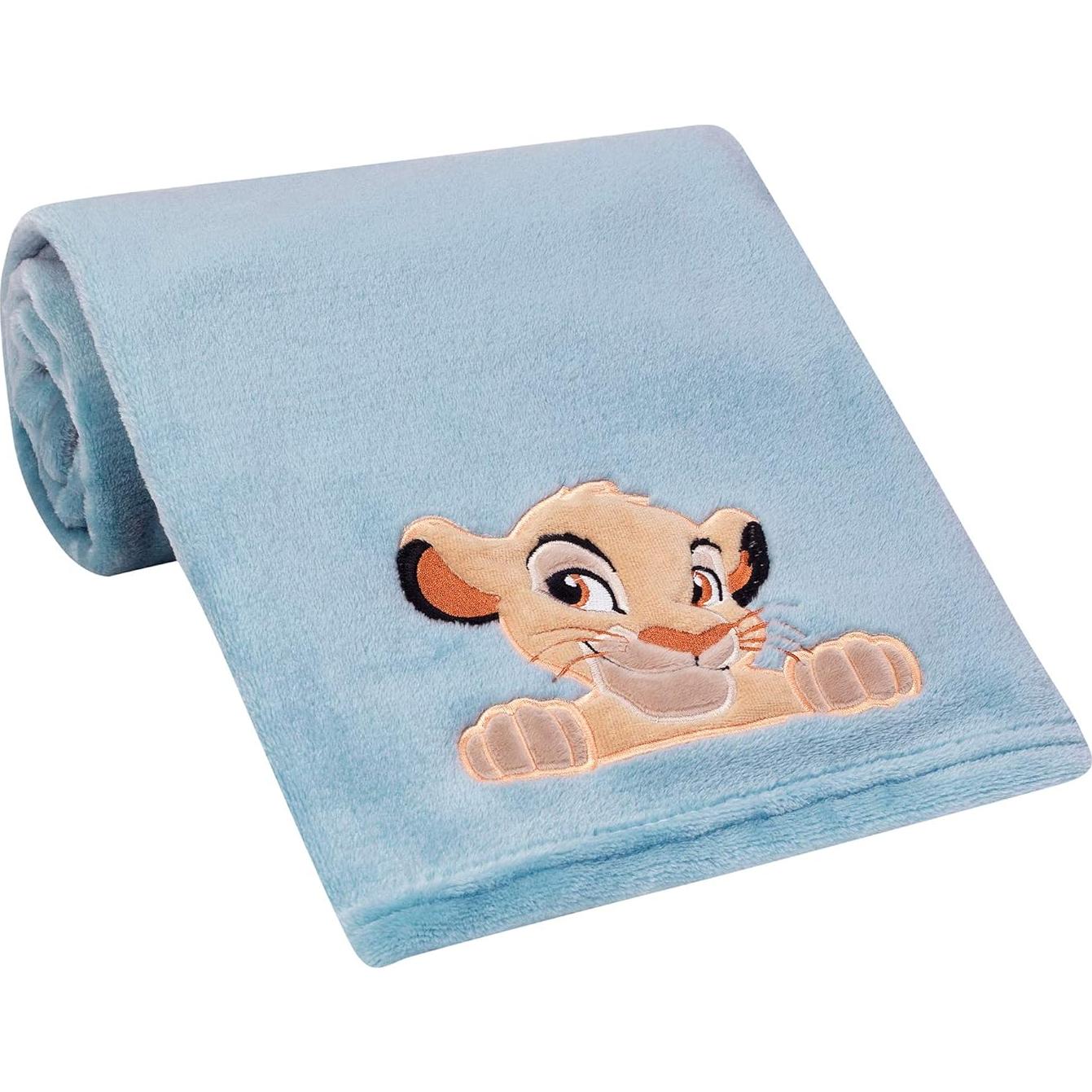 Manta de Recibir Lambs & Ivy Rey León Azul 76x102 cm