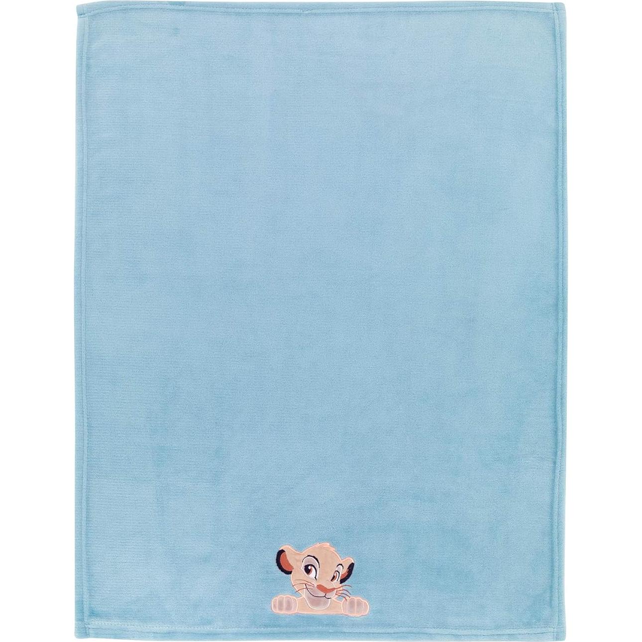 Manta de Recibir Lambs & Ivy Rey León Azul 76x102 cm