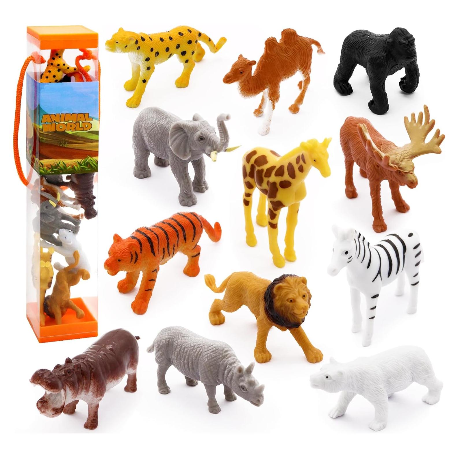 12 Figuras de Animales Salvajes Fun Gift - Juguetes Educativos