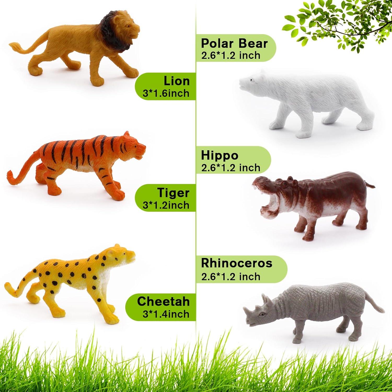 12 Figuras de Animales Salvajes Fun Gift - Juguetes Educativos
