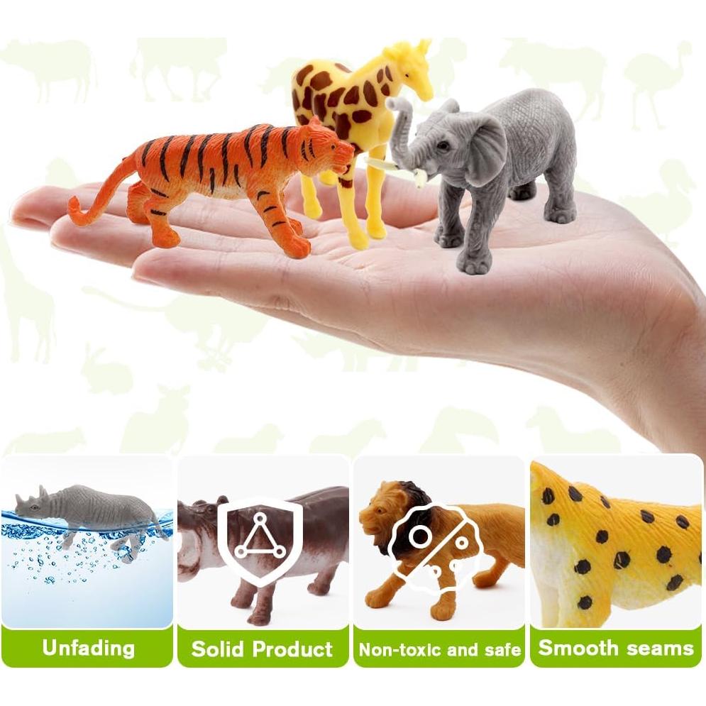 12 Figuras de Animales Salvajes Fun Gift - Juguetes Educativos