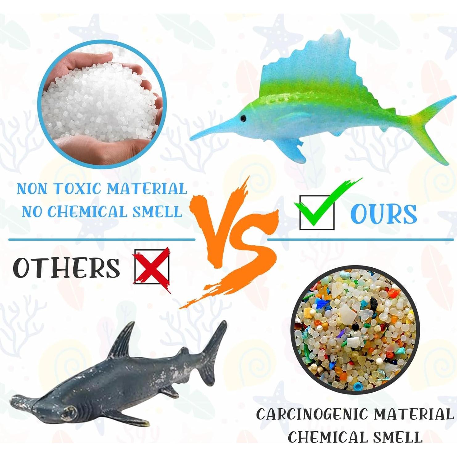 Juguetes de Animales Marinos OuMuaMua 42 Piezas Educativos