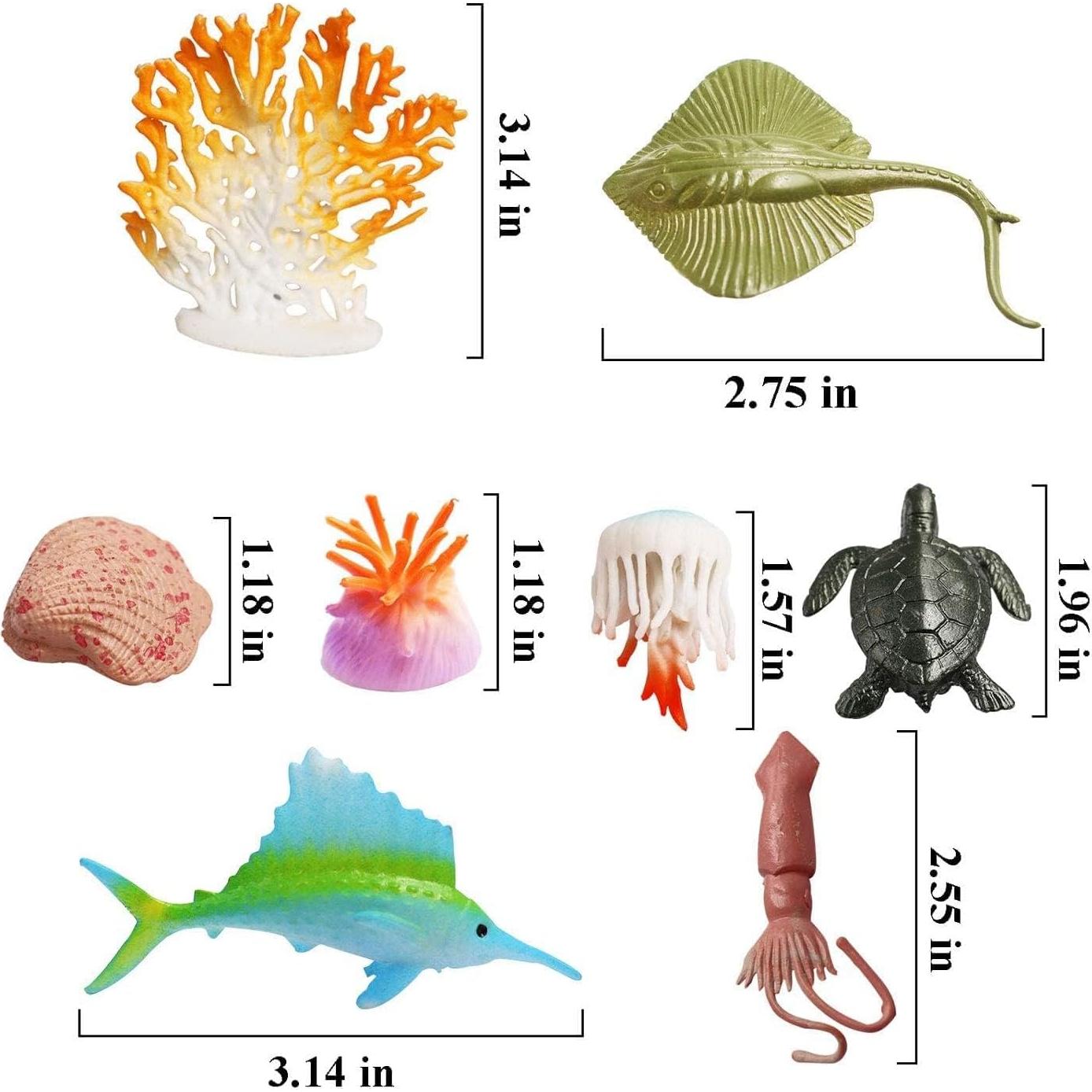 Juguetes de Animales Marinos OuMuaMua 42 Piezas Educativos