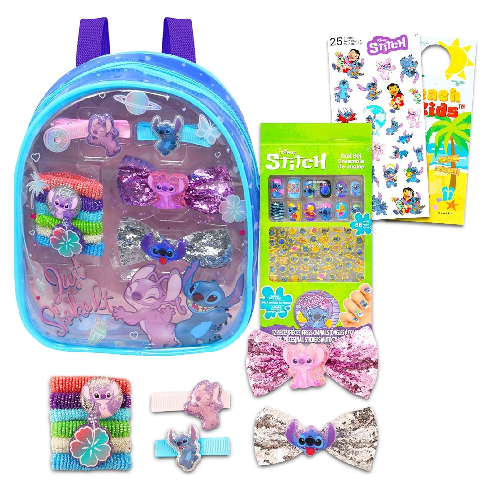 Stitch Cosmetic Set for Girls ~ Lilo and Stitch Dress Up Party Supplies with Stitch Makeup, Shoulder Bag, Stickers and More | Stitch Pretend Play