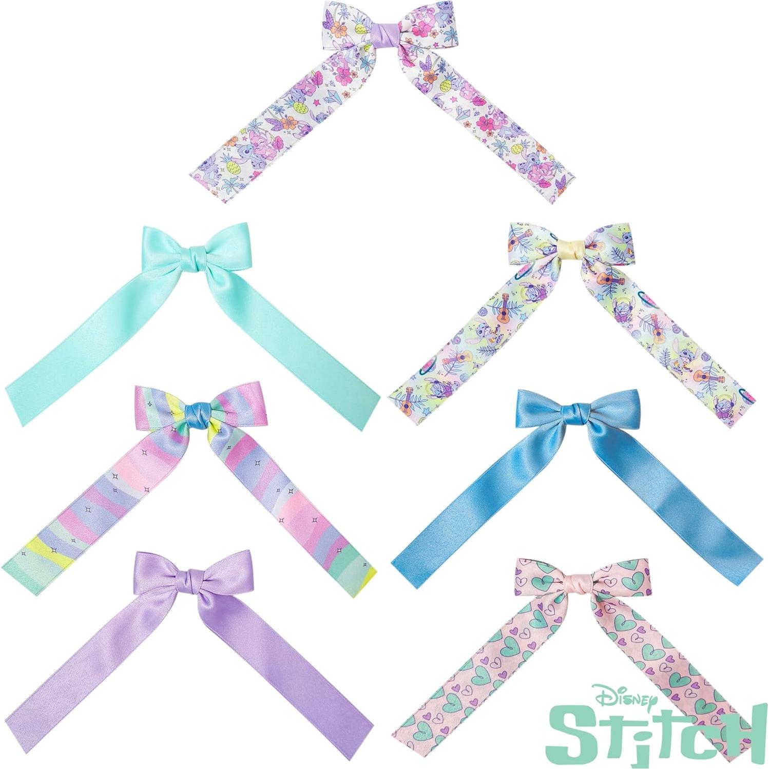 Conjunto de Lazos de Cola Larga LUV HER para Niñas - 7 Clips de Cocodrilo