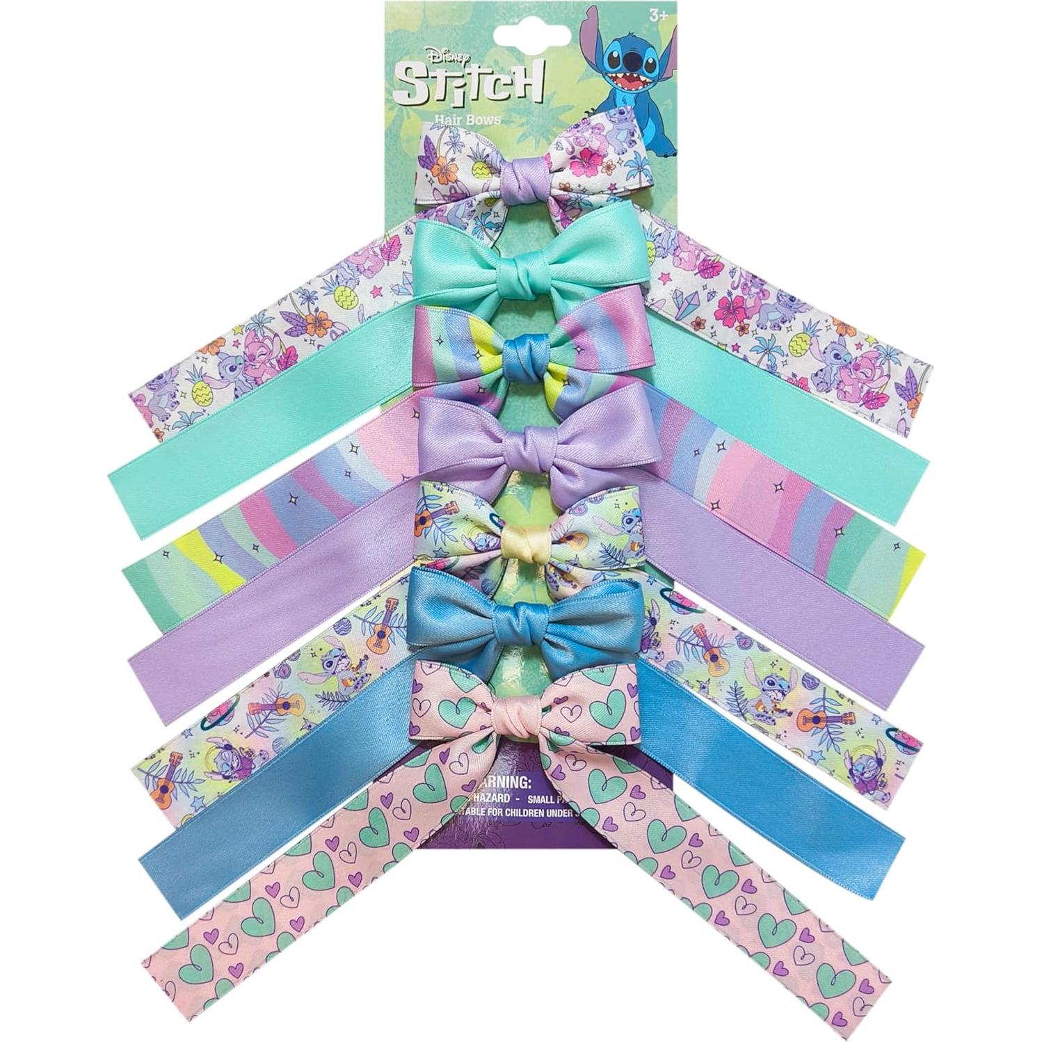 Conjunto de Lazos de Cola Larga LUV HER para Niñas - 7 Clips de Cocodrilo