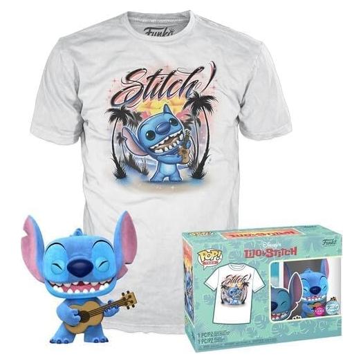 Set Funko Pop! & Tee Lilo y Stitch - Ukelele Stitch Flocked XS
