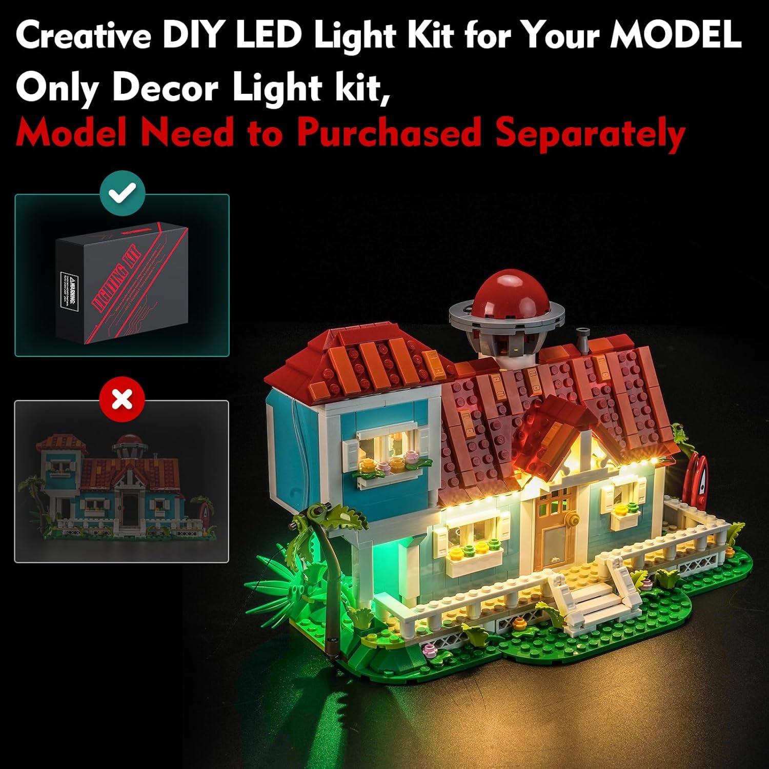 Kit de Luz LED LocoLee para LEGO Lilo y Stitch Casa Playa