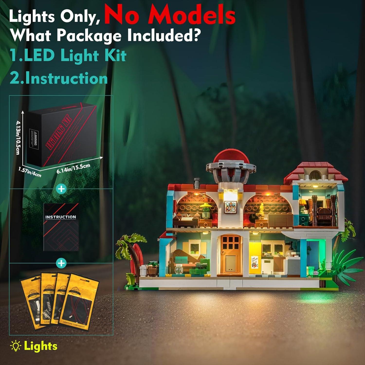 Kit de Luz LED LocoLee para LEGO Lilo y Stitch Casa Playa