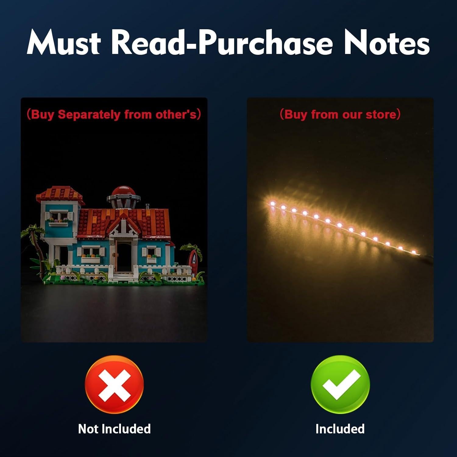 Luz LED BrickBling para Lego Lilo y Stitch Casa de Playa