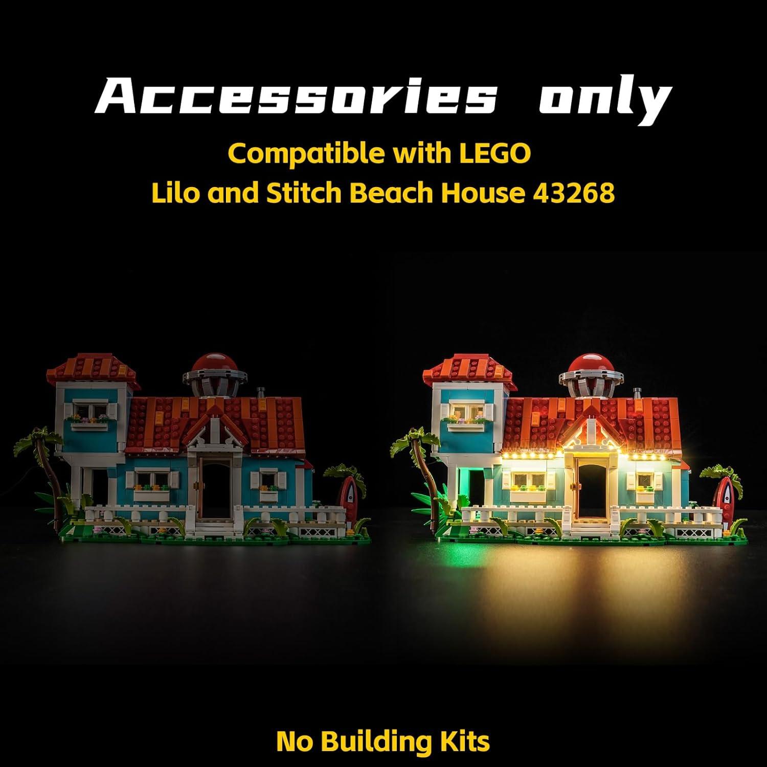 Luz LED BrickBling para Lego Lilo y Stitch Casa de Playa