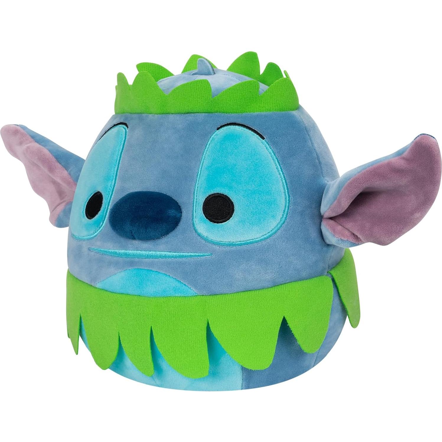 Peluche Squishmallows Disney Stitch 20 cm con falda hawaiana