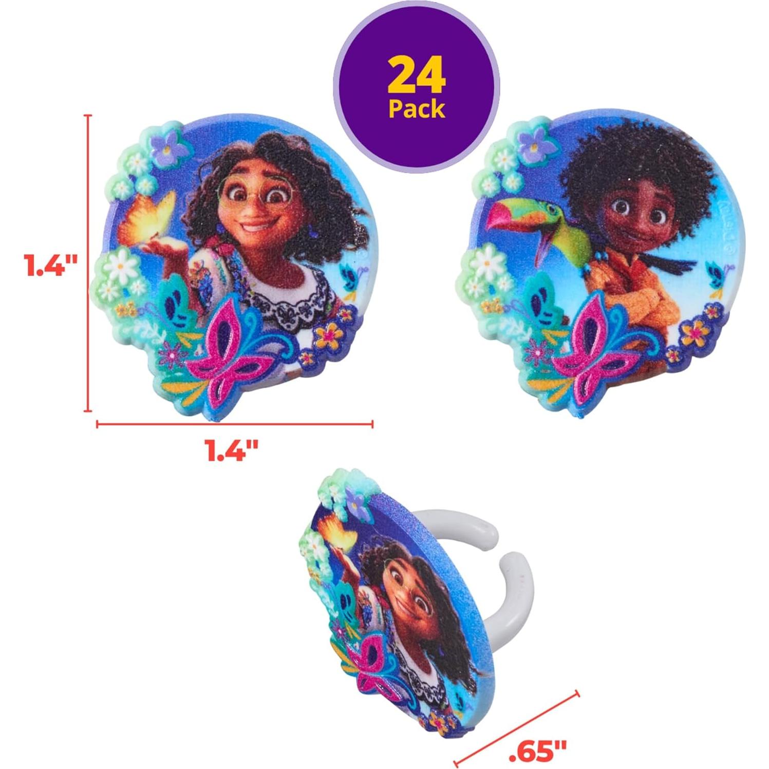DecoPac Anillos Disney Encanto - 24 Decoraciones para Cupcakes
