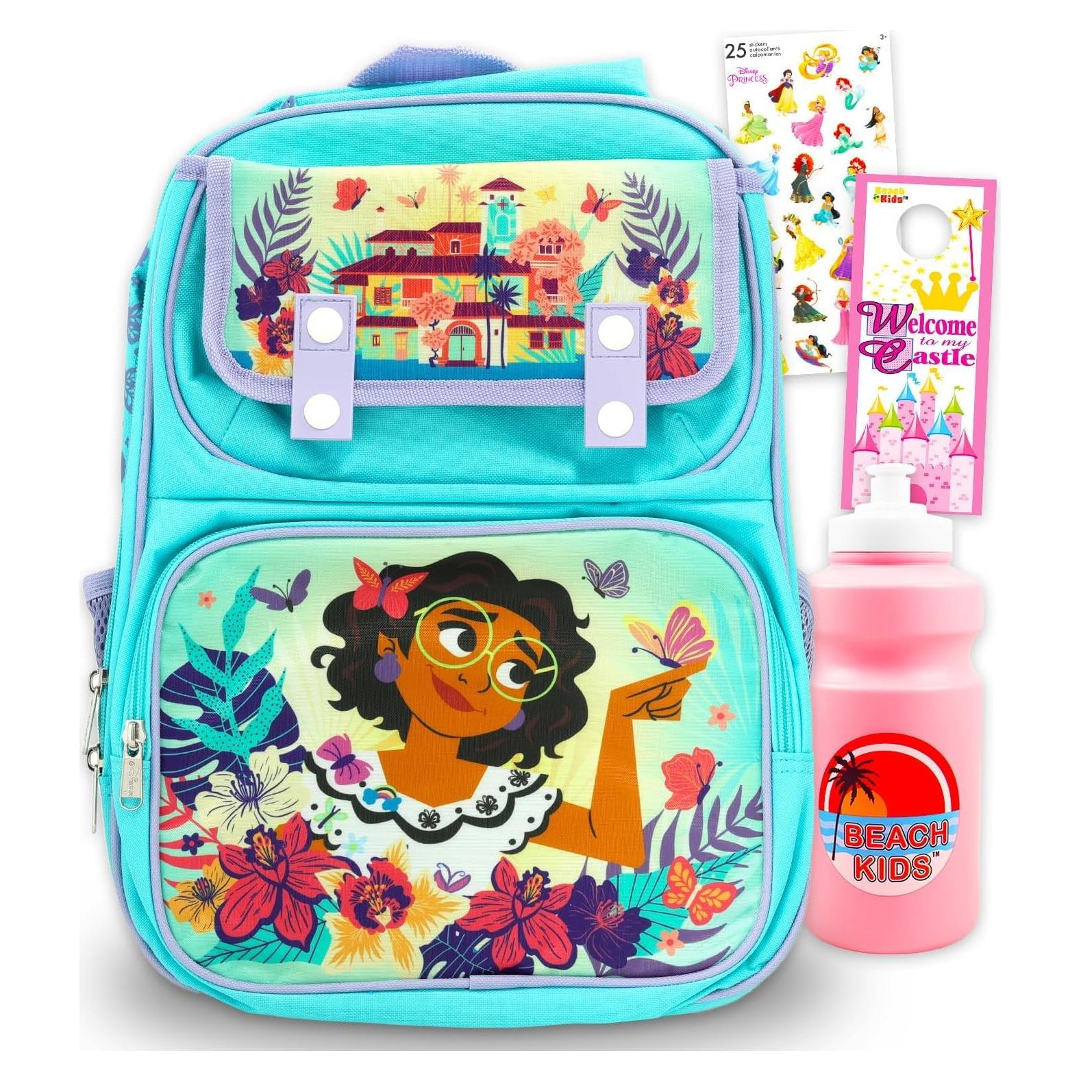 Mochila Escolar Disney Encanto 40.64 cm con Stickers y Botella