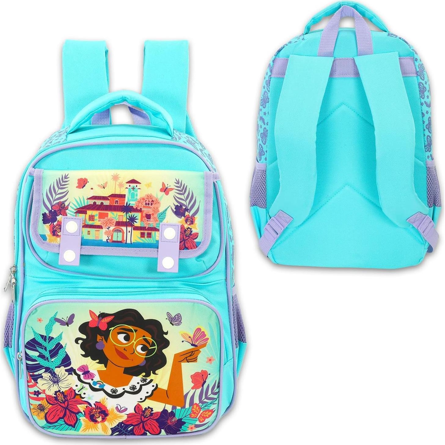 Mochila Escolar Disney Encanto 40.64 cm con Stickers y Botella