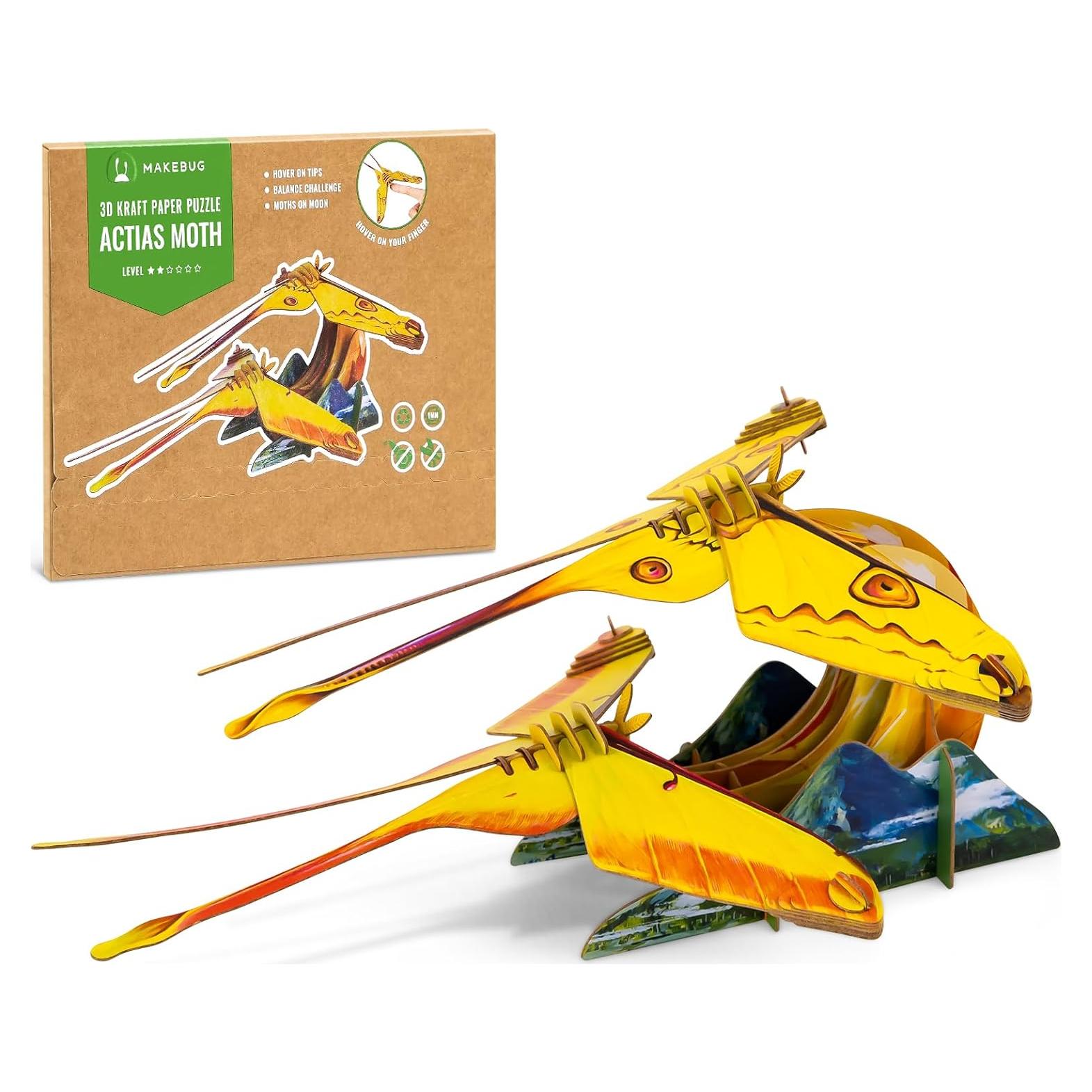 Rompecabezas 3D de Papel Makebug Polilla Actias para Niños 7+