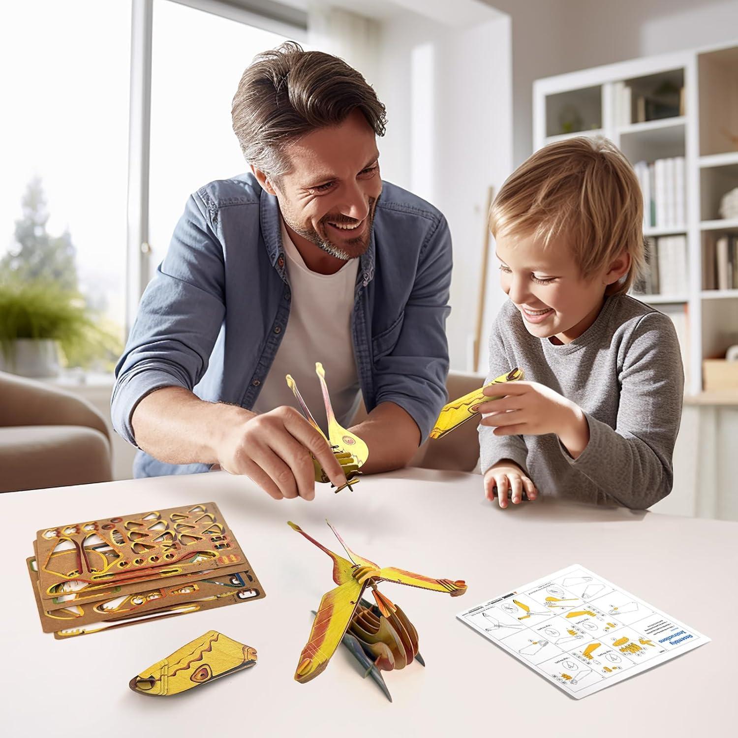 Rompecabezas 3D de Papel Makebug Polilla Actias para Niños 7+