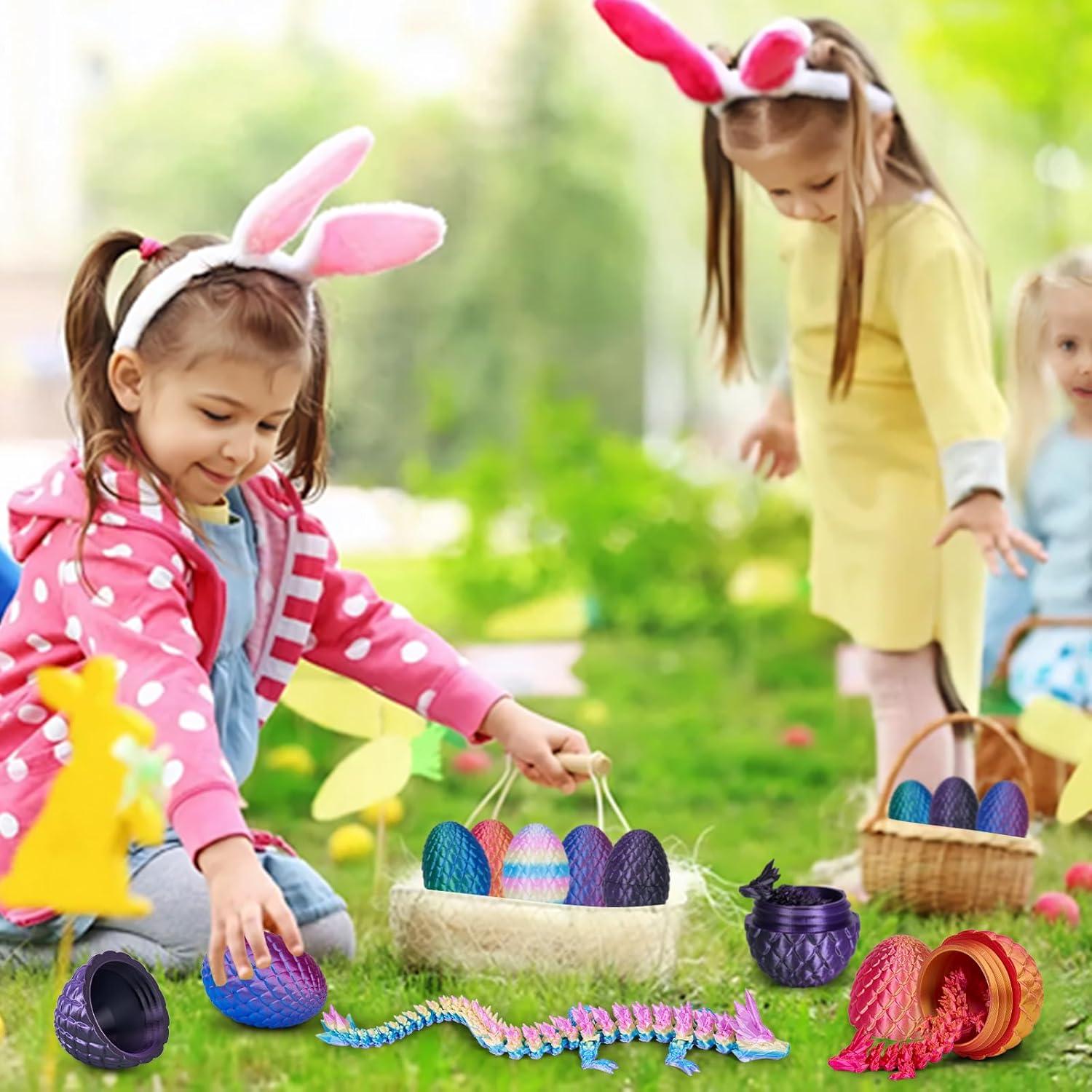 Huevo de Dragón 3D YILCER con Dragón Articulado Verde