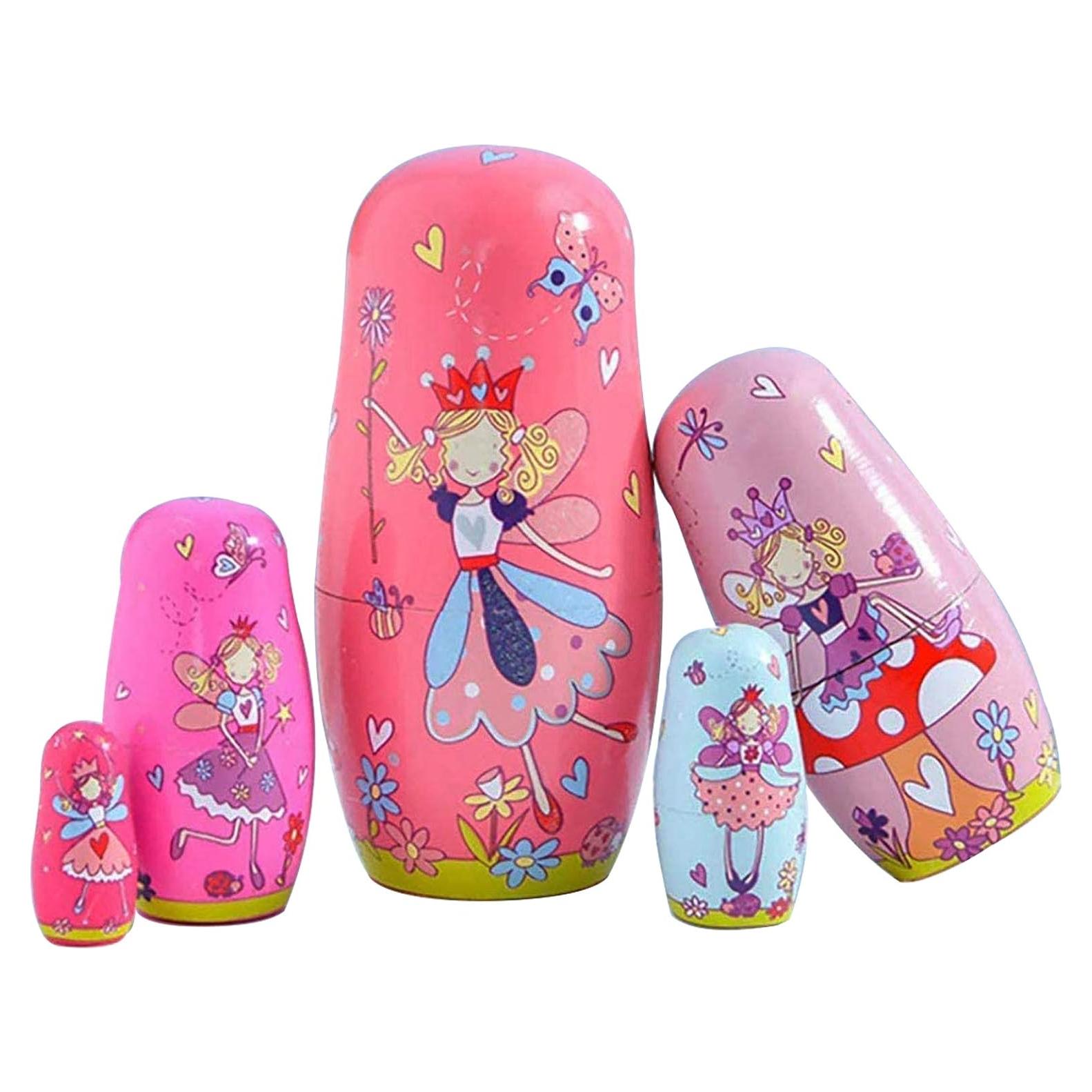 Muñecas Matryoshka Kakeah Juego de 5 Piezas de Madera