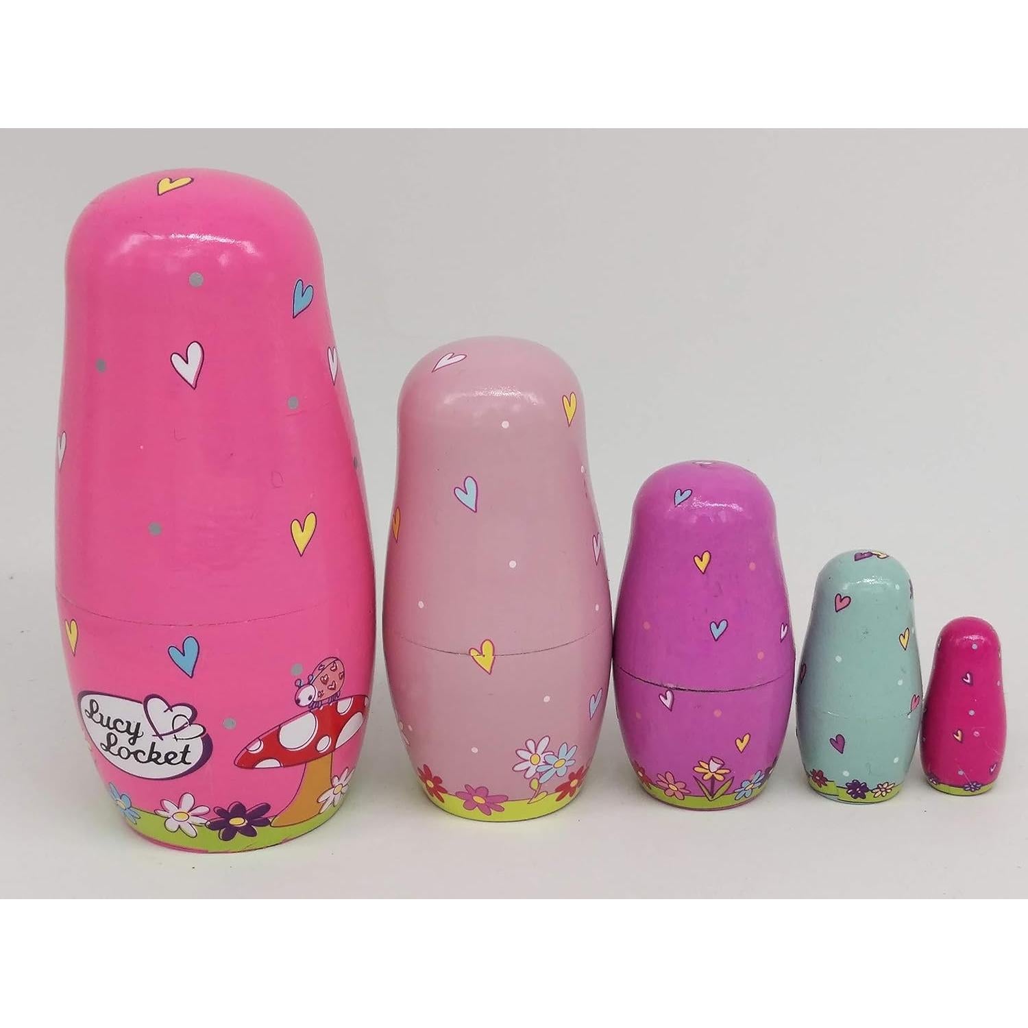 Muñecas Matryoshka Kakeah Juego de 5 Piezas de Madera