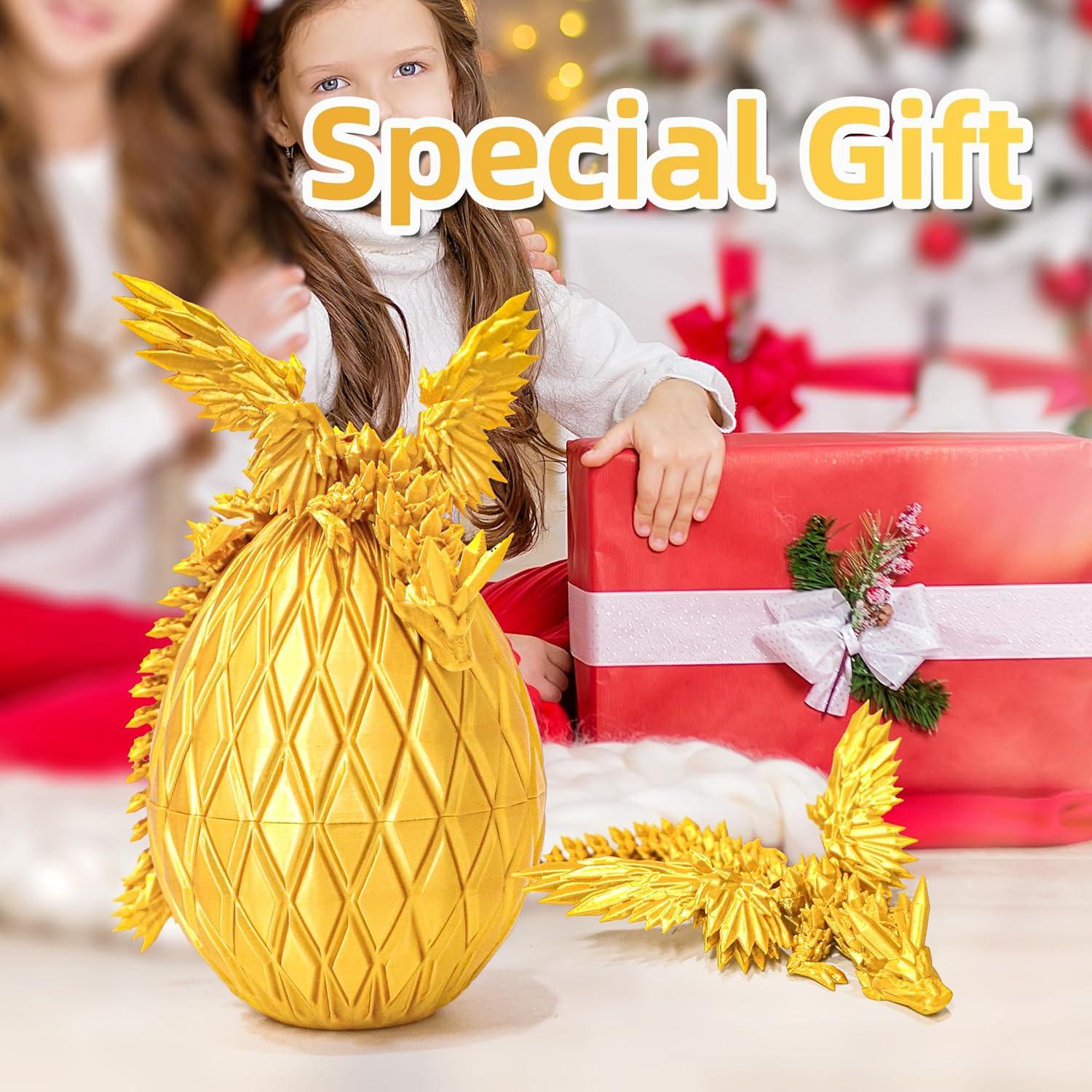 Huevo de Dragón Volador Flavery - 3D, Oro, 10.4x10.4cm