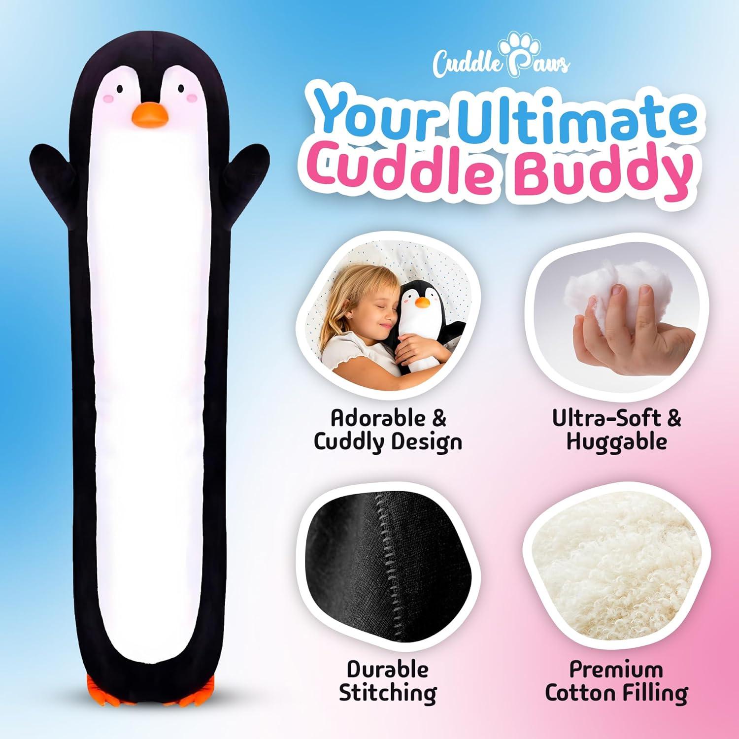 Almohada de Cuerpo Pingüino Cuddle Paws 89 cm Suave