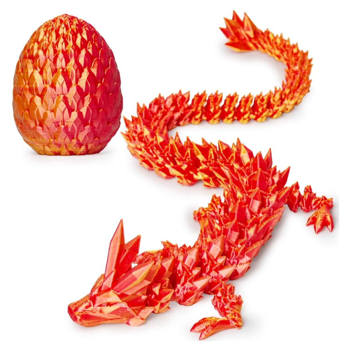 Huevo de Dragón 3D ACTICO con Dragón Articulado Rojo 9.9cm