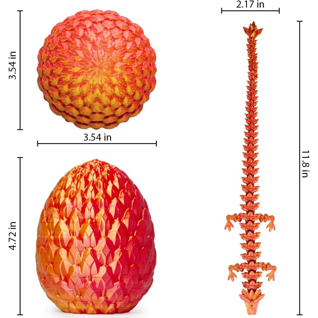 Huevo de Dragón 3D ACTICO con Dragón Articulado Rojo 9.9cm