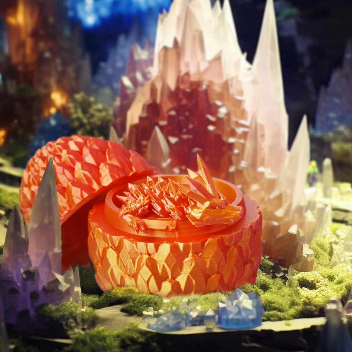 Huevo de Dragón 3D ACTICO con Dragón Articulado Rojo 9.9cm